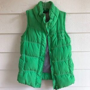 Green puffer vest